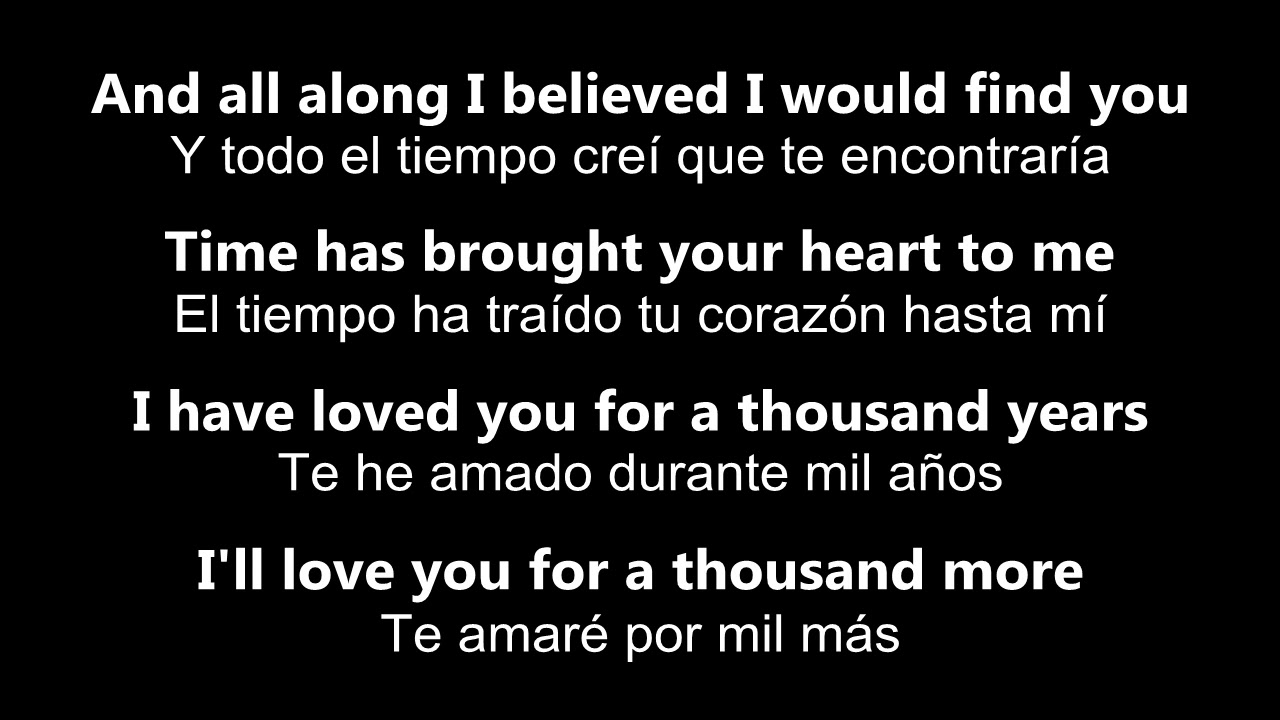 a thousand years letra español ingles