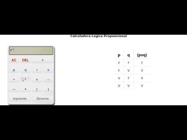 calculadora de tablas de verdad