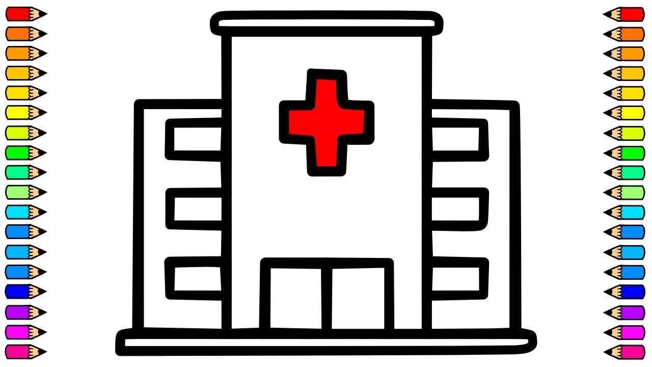 como dibujar un hospital facil