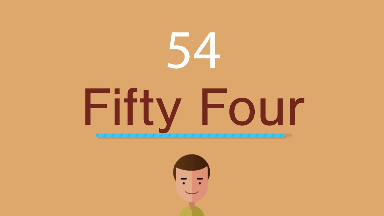 como se dice 54 en inglés