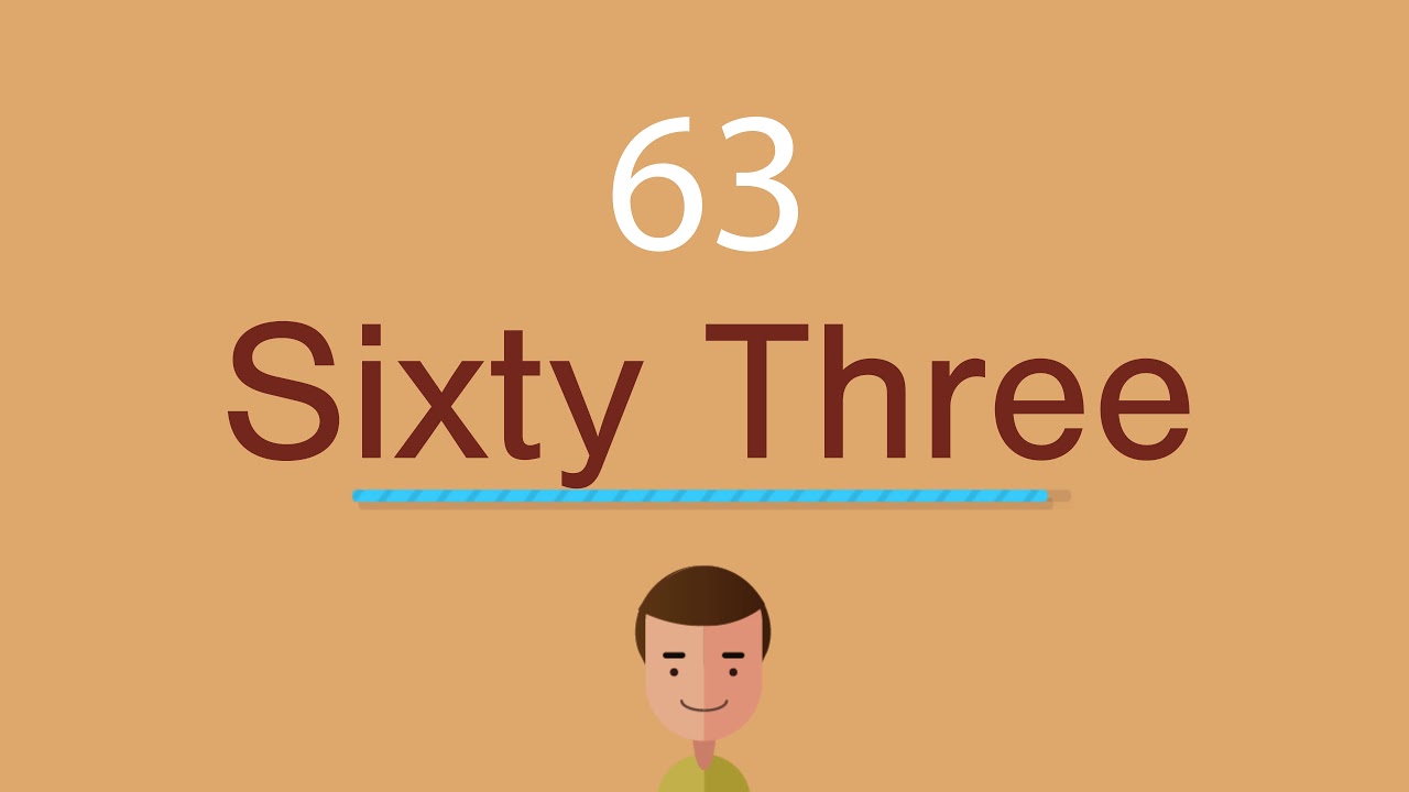 como se dice 63 en inglés