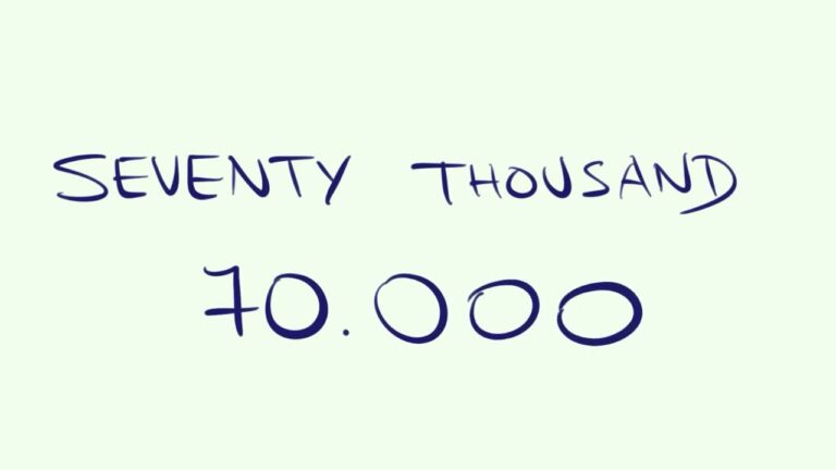 como se escribe 70 mil en numeros
