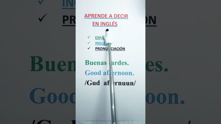 cómo se pronuncia buenas tardes