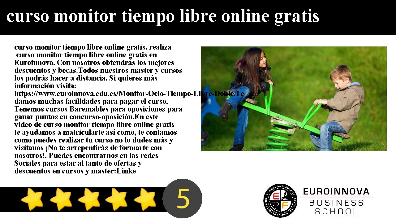 curso monitor tiempo libre online gratis