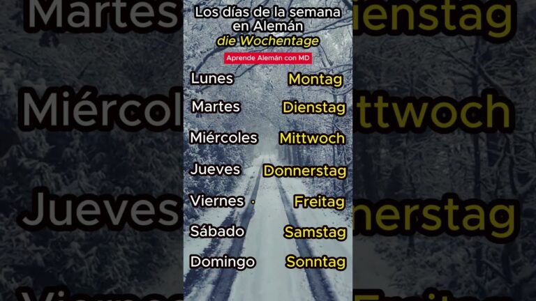 dias dela semana en aleman