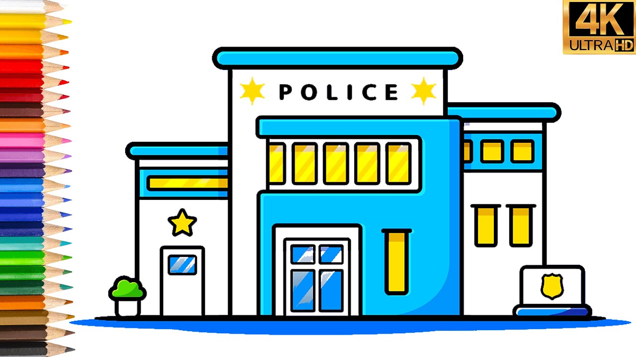 estación de policía para dibujar