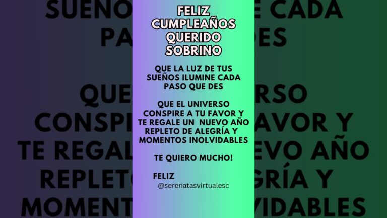 felicitar a un sobrino por su cumpleaños