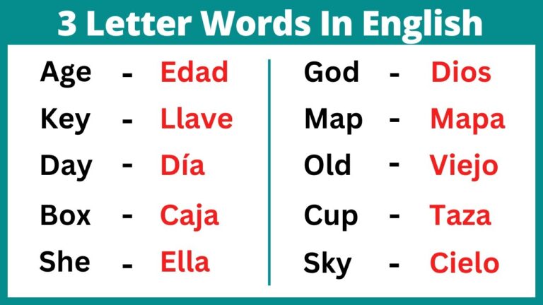 fuera en ingles tres letras