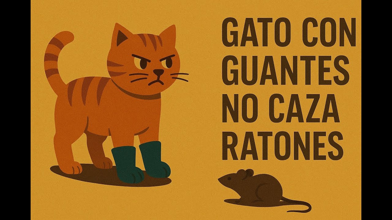 gato con guantes no caza ratones significado