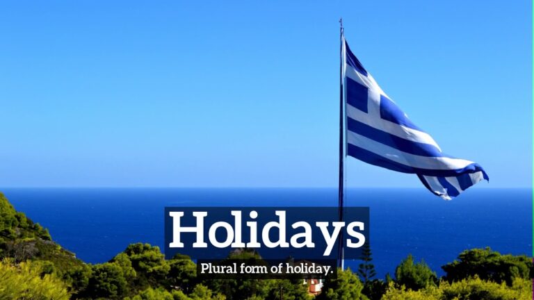 holiday en plural en ingles