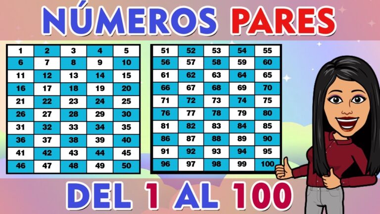 numeros pares del 1 al 100