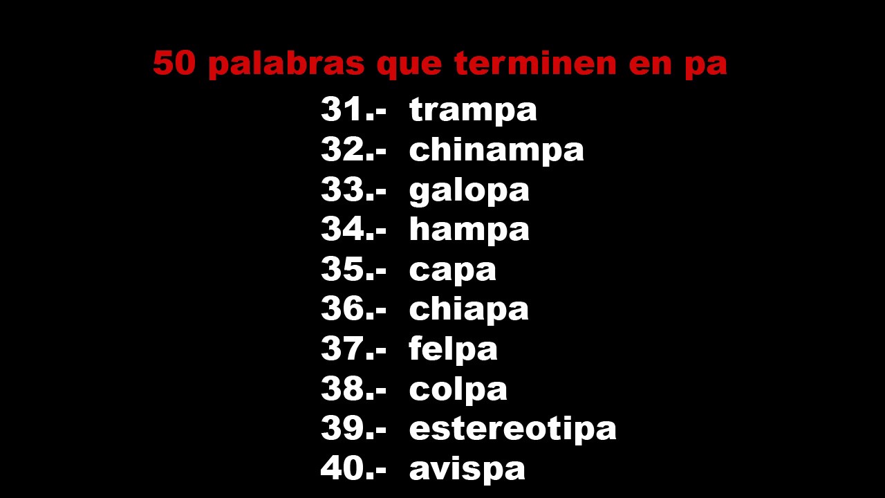 palabras que terminan en p