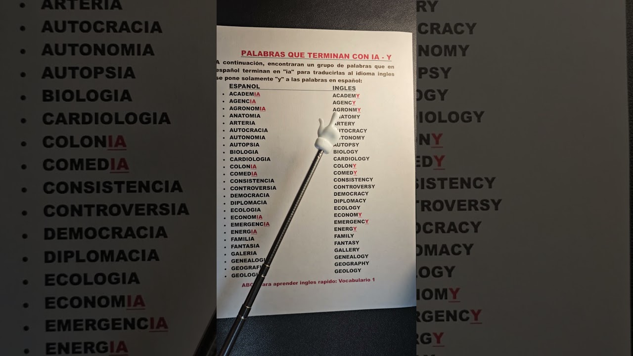 palabras que terminen con ia