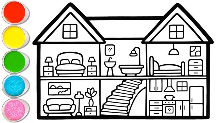 partes de la casa para colorear