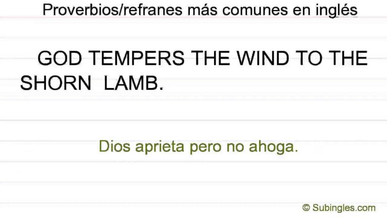 proverbios y refranes en ingles