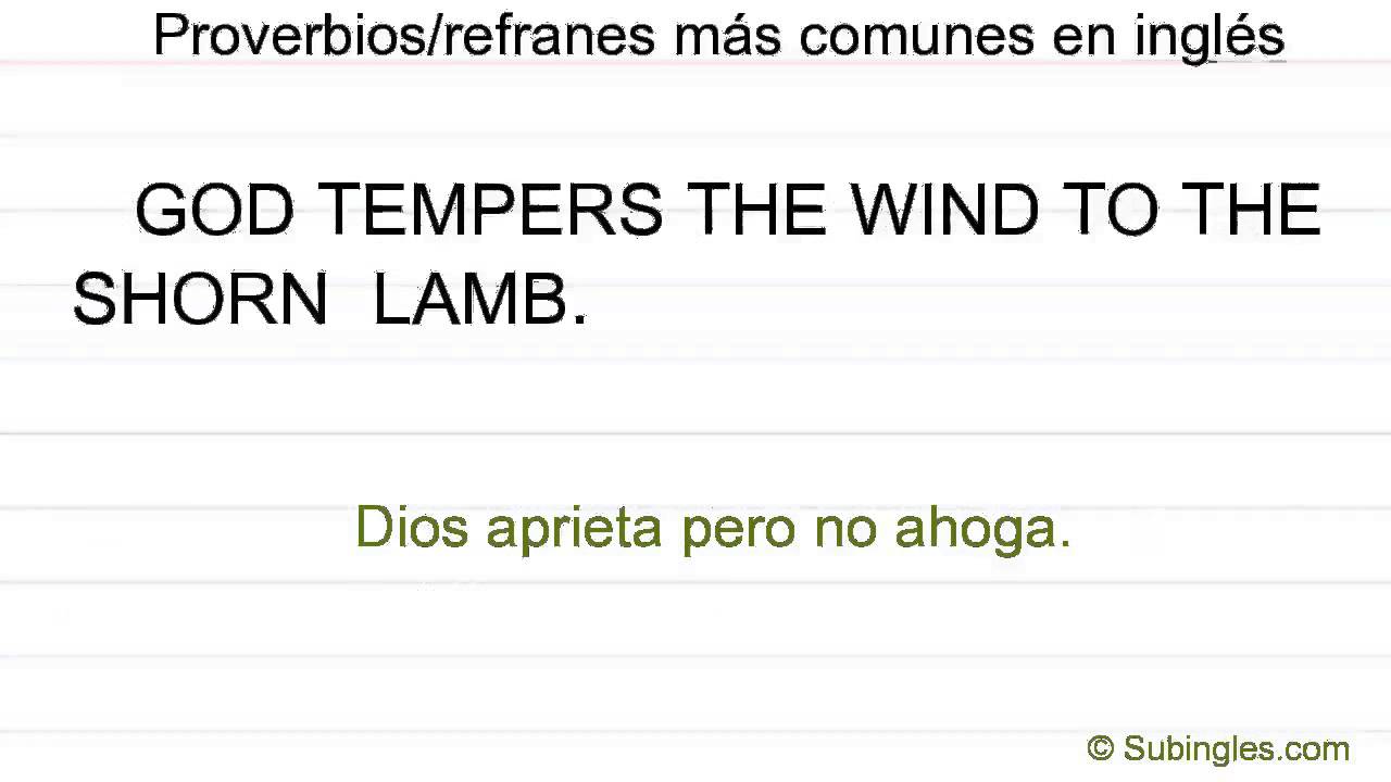 proverbios y refranes en ingles