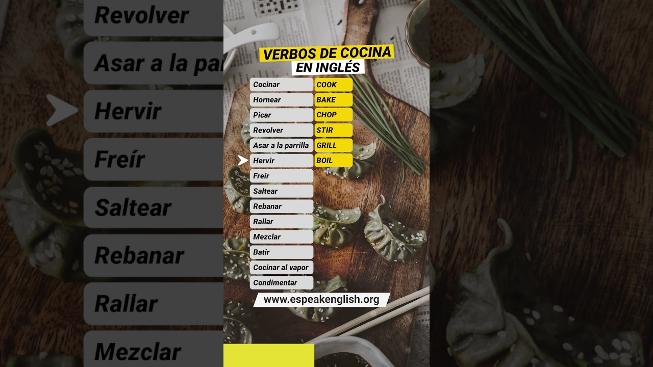 que tipo de verbos se utilizan en una receta