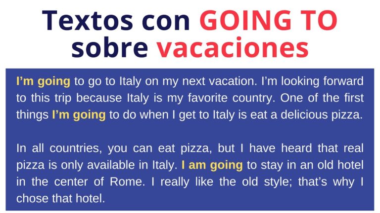 texto en ingles de mis proximas vacaciones