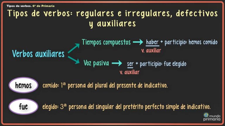 tipos de verbos 6 primaria
